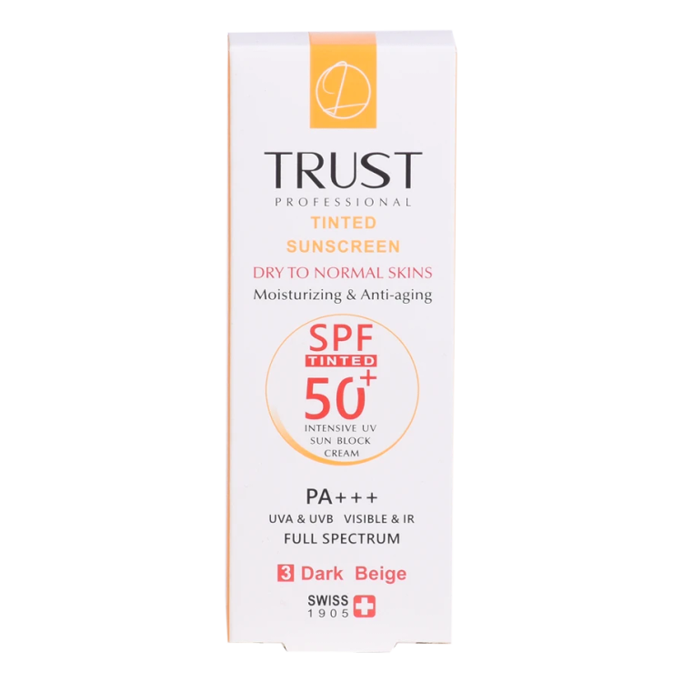 کرم ضد آفتاب رنگی و ضد پیری بژ تیره (پوست خشک تا نرمال)