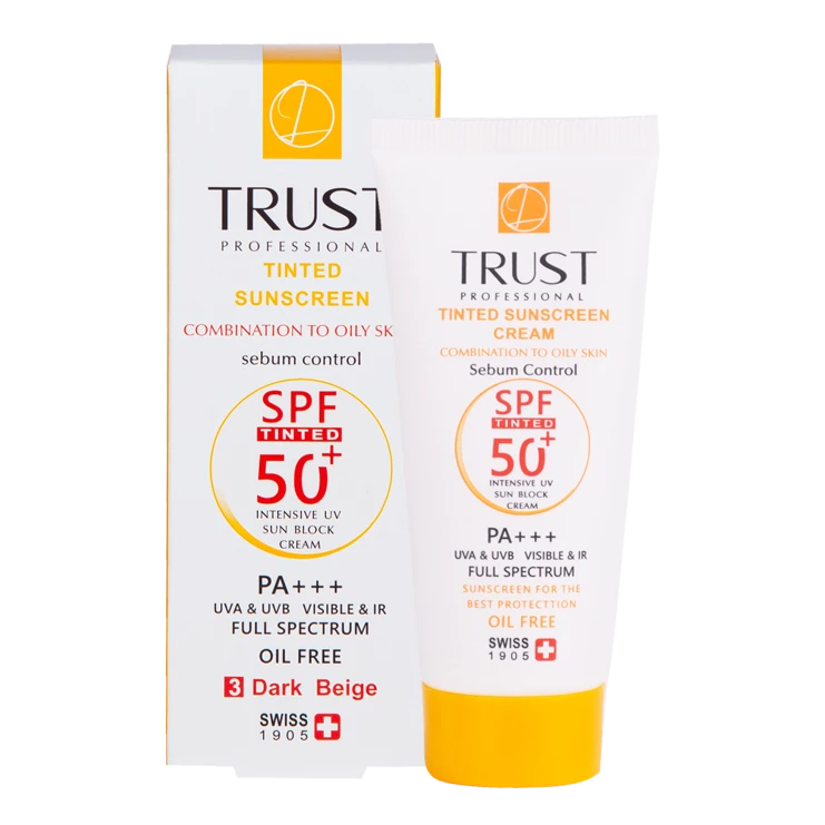 کرم ضد آفتاب رنگی و کنترل چربی بژ تیره (پوست مختلط تا چرب)