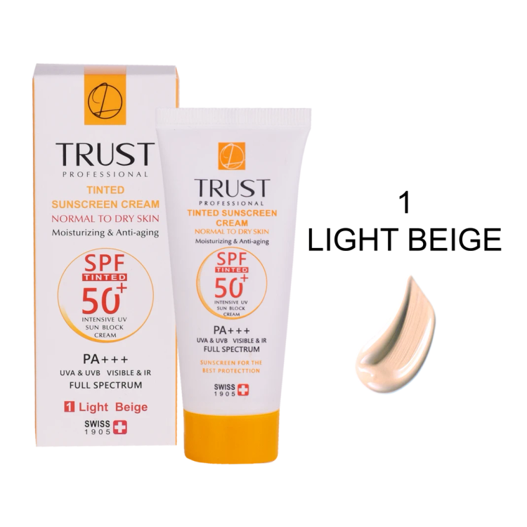 کرم ضد آفتاب رنگی و ضد پیری بژ روشن (پوست خشک تا نرمال)