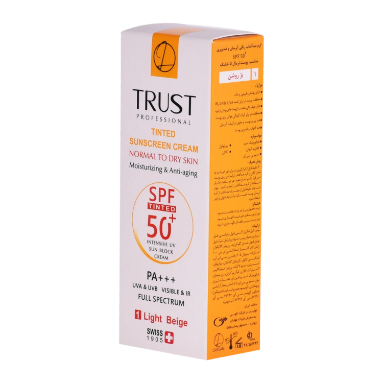 کرم ضد آفتاب رنگی و ضد پیری بژ روشن (پوست خشک تا نرمال)